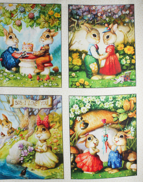 Designerbaumwollstoff Rapport I Love You